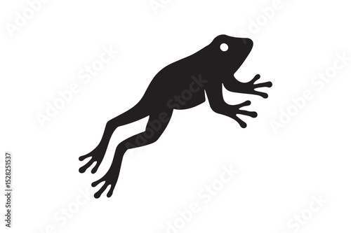 Frog Hop silhouette vector with white background