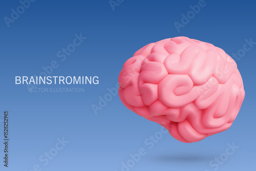 3D rendering of a Brain on a blue background.