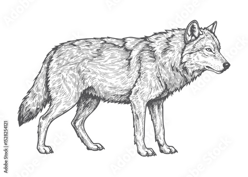 Vector drawing of a wolf
