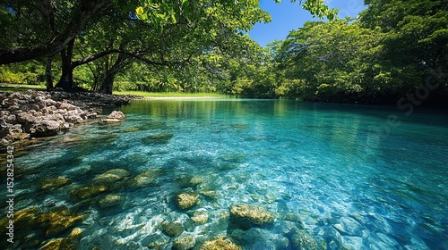 Clear Blue Waters of a Hidden Lagoon 