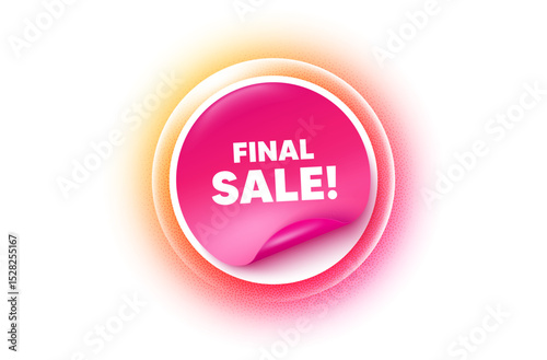 Final sale sticker orange gradient. Paper offer price tag. Final Sale tag. Special offer price sign. Advertising Discounts symbol. Sticker label. Grain dots effect. Vector
