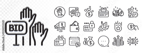 Loyalty star, Payment and Lock line icons for web app. Glare of light effect. Message icon. Pack of Loyalty card, Cash transit, Rise price pictogram icons. Coins bags, Card, Calendar tax signs. Vector