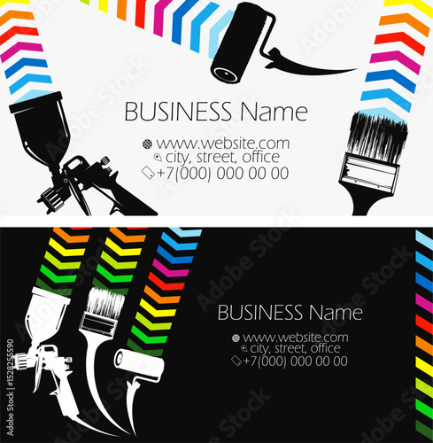 Business card design for different types of painting