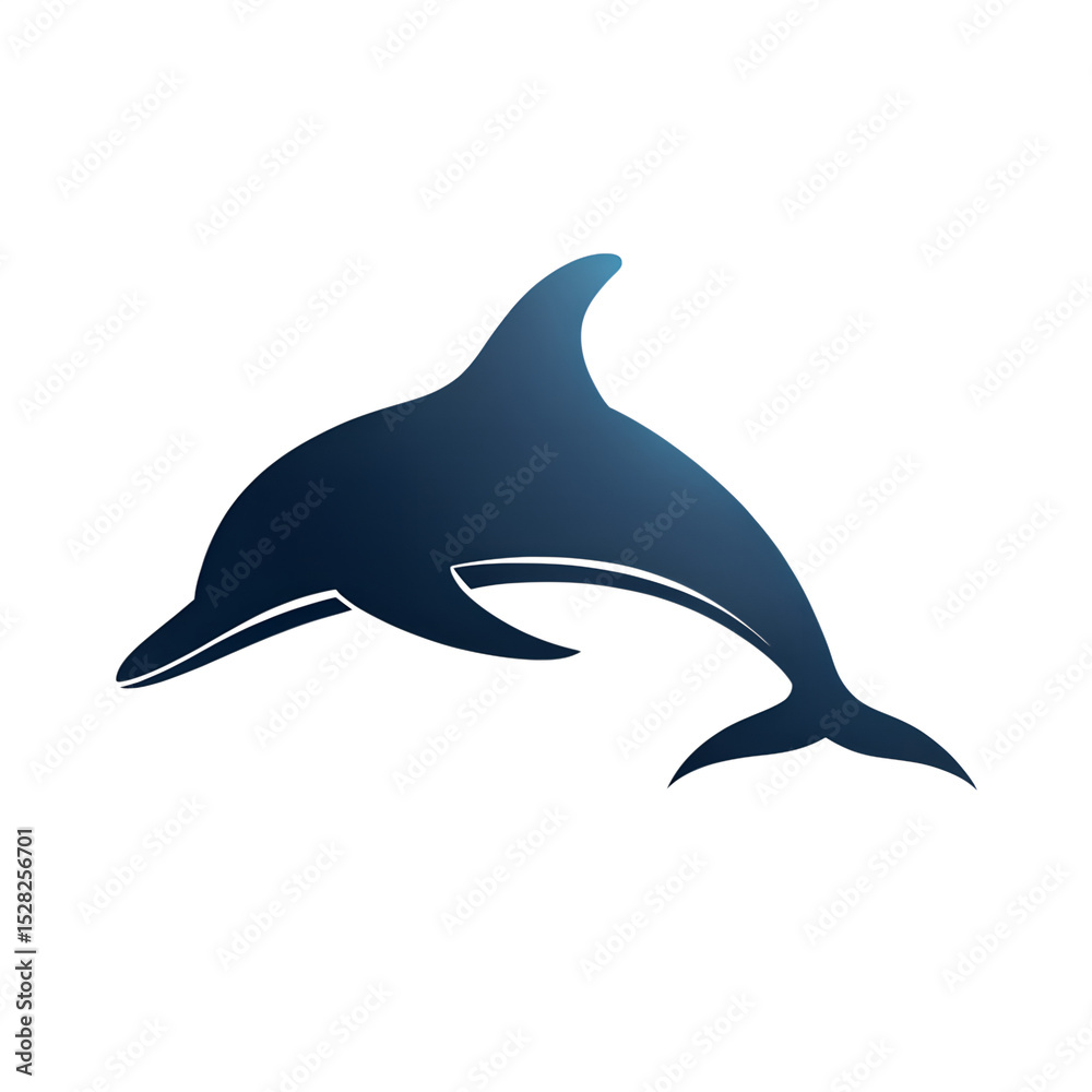 Fototapeta premium dolphin fin curve silhouette icon isolated on transparent background