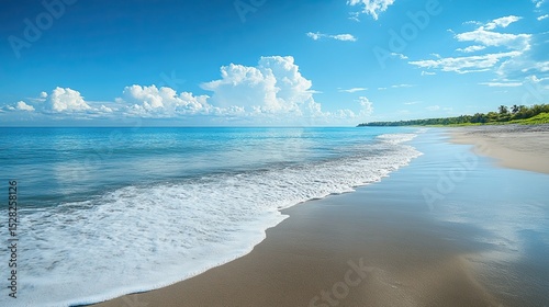 Calm Beach with Light Breeze and Gentle Waves 