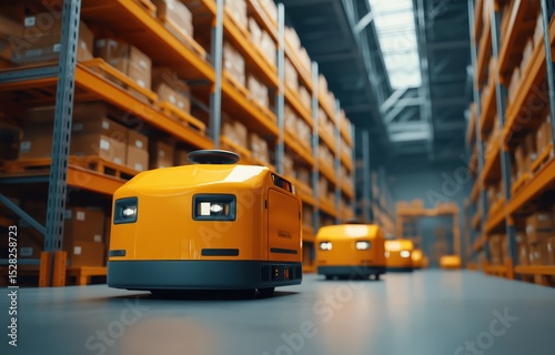 Automated warehouse robots efficiently transporting goods in Asia