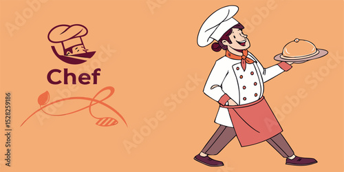 Delightful Chef Logo Design featuring a Culinary Icon perfect for Restaurant Branding and Menu Design