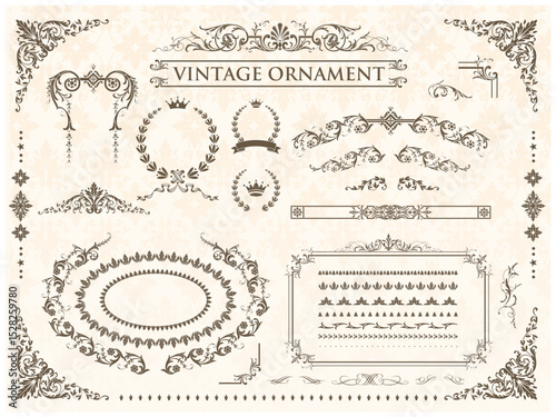 Retro vector illustration border decoration materials,vintage ornament