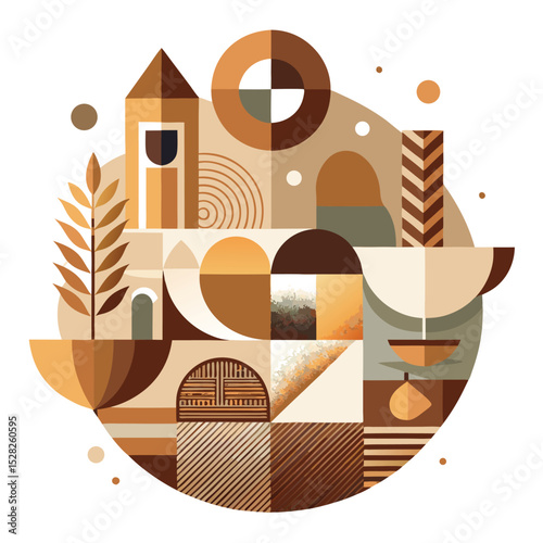 abstract composition of simple geometric shapes