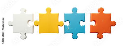 A group of four pieces of a jigsaw puzzle