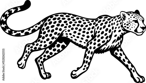 Wallpaper Mural A cheetah sprinting, isolated on a white background.  leopard vector illustration Torontodigital.ca