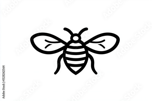Simple black line drawing of a bee.
