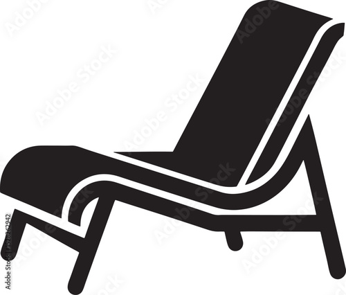 Modern chaise lounge silhouette isolated on white background