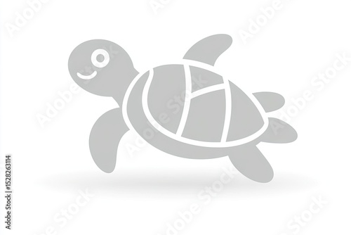 Simple illustration of a smiling sea turtle.