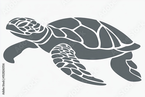 Detailed silhouette of a sea turtle.