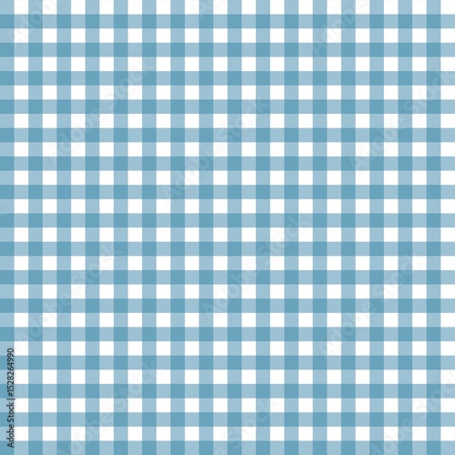 Blue gingham check pattern with a clean, classic look. Ideal for tablecloths, fabric design, digital backgrounds, picnic themes, and retro-style decorations.