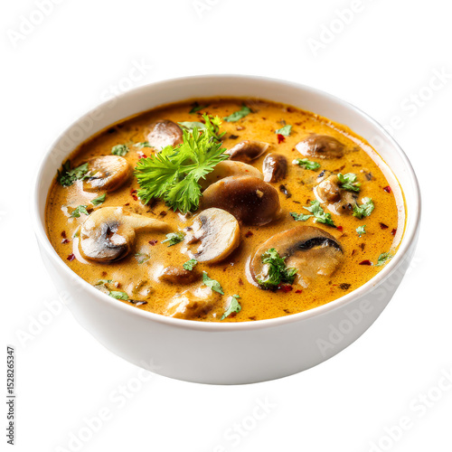 Wallpaper Mural Creamy Mushroom Soup in White Bowl Delicious Autumn Meal, isolated on transparent background, perfect cutout, PNG Torontodigital.ca