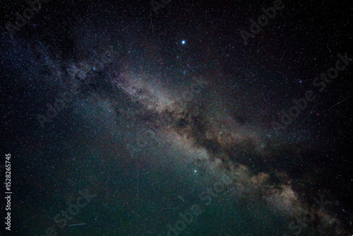 the milky way at a clear night sky with view millions of stars