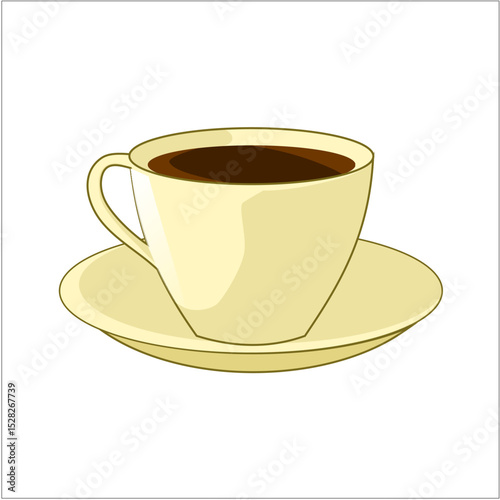  illustration of a cup of black coffee