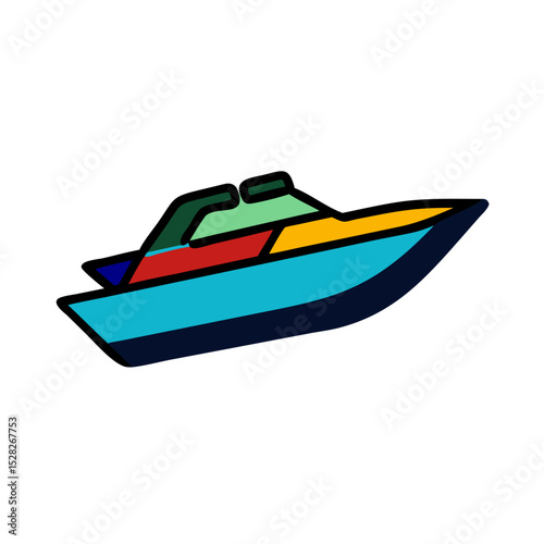boat on white background