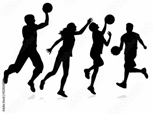 basketball players silhouettes
