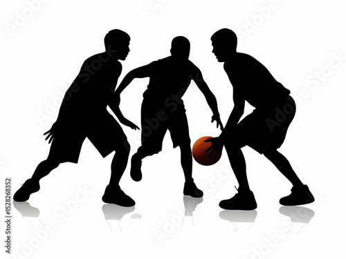 basketball players silhouettes