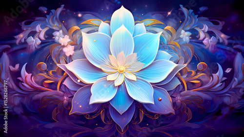Colorful Abstract Mandala Flower Background – Vibrant Symmetrical Pattern with Spiritual and Geometric Design for Meditation, Art, and Decor