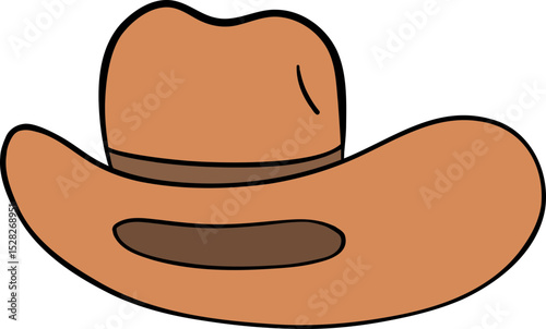 Cowboy hat western hat brown hat wide brim hat leather hat headwear accessory vintage style outdoor hat classic hat