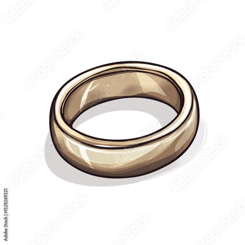2D flat vector illustration of Wedding Band, isolated on a white background.