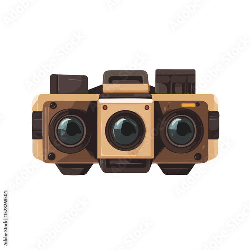 Wearable Cameras vector 2D flat illustration, isolated on a white background.