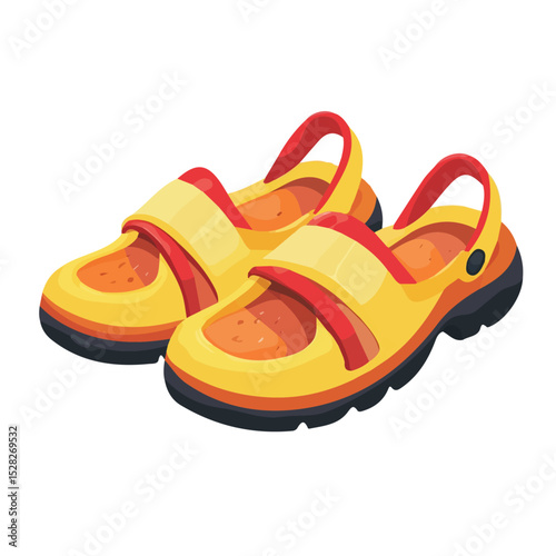 Water Shoes illustration vector 2D flat, isolated on a white background.