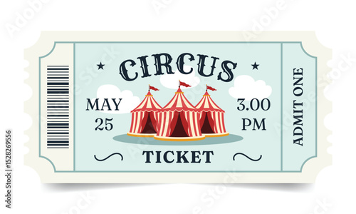 Сircus ticket template. Vector illustration	