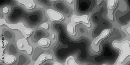 Abstract topographic contours illustrating gradient and depth in a grayscale layered composition for digital designs