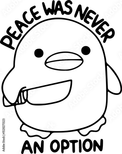Funny Chick Silhouette, Peace Was Never an Option SVG