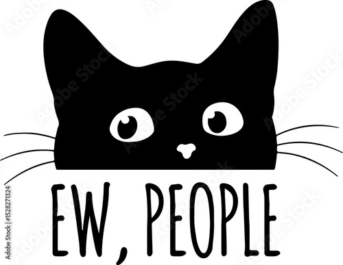 Grumpy Cat Silhouette, Ew People SVG