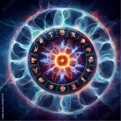 artistic illustration of the esoteric circle of signs 1