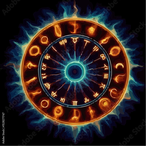 
digital art of the cosmic circle of signs 93
