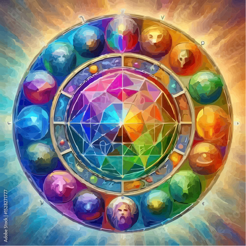
digital art of the cosmic circle of signs 92