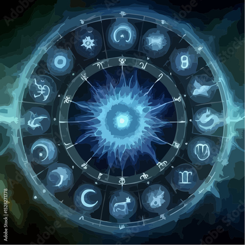 
digital art of the cosmic circle of signs 91
