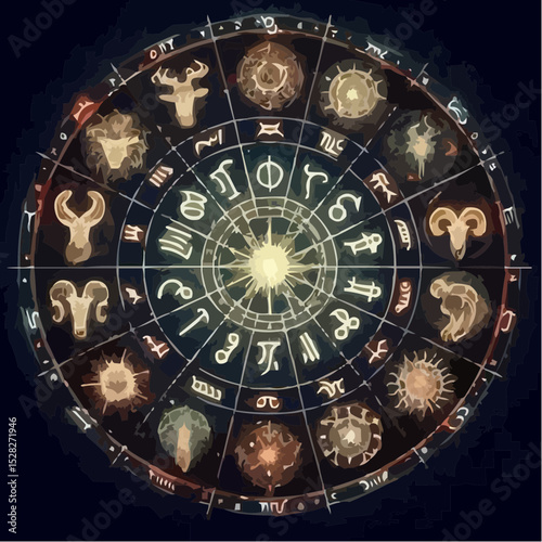 
digital art of the cosmic circle of signs 69