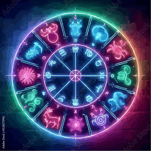 
digital art of the cosmic circle of signs 61