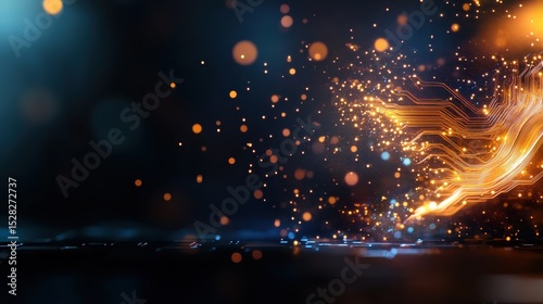 Wallpaper Mural This captivating abstract image displays a burst of light and particles, illustrating the intersection of technology and creativity, evoking feelings of inspiration and wonder. Torontodigital.ca