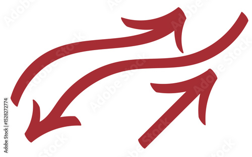 Abstract Red Arrows Dynamic Movement Design Element Graphic Illustration Vector Background Swirling Lines Modern Art Style Elegant Minimalist Artistic Curve Shape Reddish Brown Color Palette Simple   