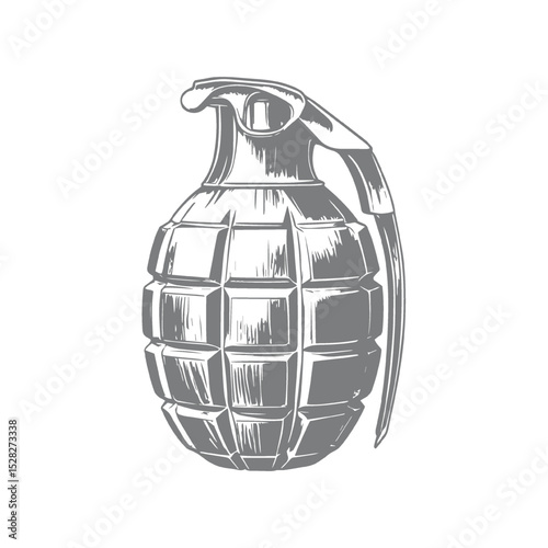 Hand-drawn illustration of a fragmentation grenade
