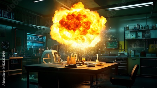  A chemical explosion in a controlled lab environment