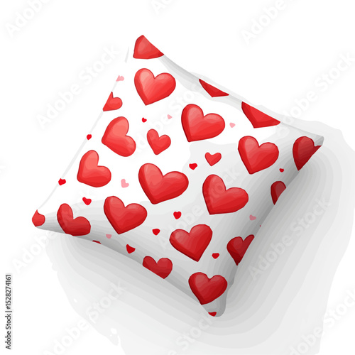2D flat Valentines-themed Throw Pillows vector illustration, isolated on a white background.