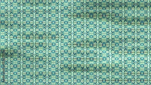 Blue knitted fabric texture with vintage floral damask pattern seamless design