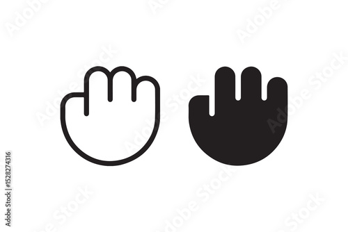 Black and white fist icons symbolizing unity and strength.