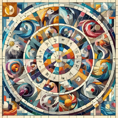 
digital art of the cosmic circle of signs 27