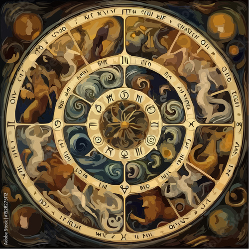 
digital art of the cosmic circle of signs 9